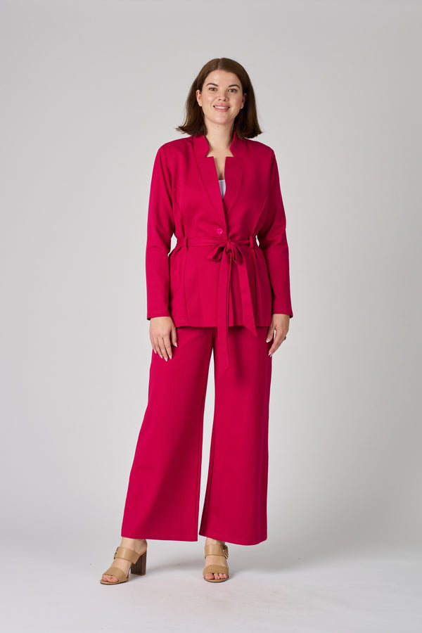 12753-Ponte Jacket w/Tie Belt