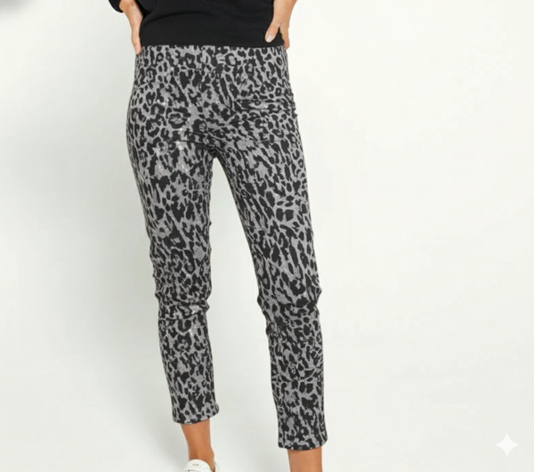 EG-12410-P-Print Slim Pull On Pant