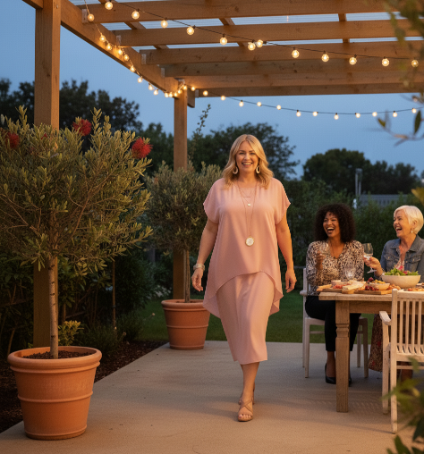 RTM1964-Plain Chiffon Overlay Top